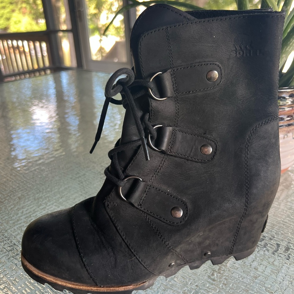 Sorel pdx Wedge Bootie Black waterproof Sz 7.5